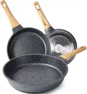 YIIFEEO Frying Pans Nonstick, Induction Frying Pan Set Granite Skillet Pans