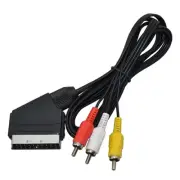1.8m Scart to 3 RCA Male Cable Plug Composite Video Cable for NES for