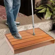 Teak Wooden Step Stool,3.4” Height One Step Stool with Anti Slip Strip,Step
