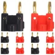 10 Pcs Speaker Wire Connector Gold Plated Banana Plug Clip Plugs Cable