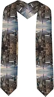 [SKKNT] New York Fashion City Print Graduation Shawl Stole For Academic Commencements Honor Sash Congratulations Gift