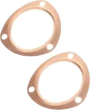 VARGTR 2PCS Exhaust Gasket,Car Accessories 2.5"/3" Copper Exhaust Flange Header Exhaust Collector Gaskets, Reusable Exhaust Pipe Copper Header Car Engine Collector Gasket Seal for SBC BBC (3inch)