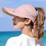 [Ling88] Summer Women Empty Top Wide Scalable Brim Sun Hat Solid Color Female Visor Caps Outdoors Travel Camping Hiking Uv Protection Cap Sun Hat Big Brim Hat-7