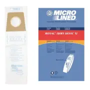 DVC Micro-Lined Bags Type U Fit Royal Dirt Devil Ultra MVP, Magnum MVP, 9 Bags