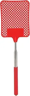XIASABA Retractable Plastic Fly Swatter Racket with Stainless Steel Rod Ideal for Home Office Classroom Outdoor Use Lightweight and Portable (Red)