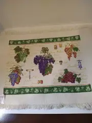Set of 5 Kay Dee Designs Placemats Cotton Fringe 17"x12" Bunches of Grapes