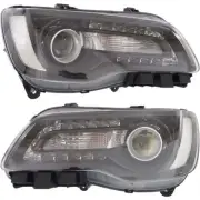 CHRYSLER 300 2016 BLACK HEADLIGHTS HEAD LIGHTS LAMPS HALOGEN - PAIR (for: Chrysler)