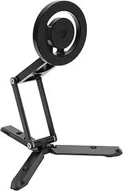 Magnetic Phone Tripod, Foldable for Magsafe iOS Phone 15/14/13/12 Plus Pro Series, Cell Phone Tripod Mount Handle Smartphone Desk Stand Travel