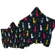 White Yellow Blue Pink Cats Towel with Hood