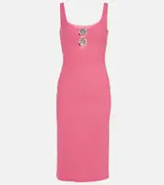 [Blumarine] Blumarine Embellished cutout jersey midi dress AU 4 pink