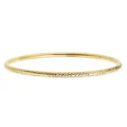 9ct Yellow Gold Silver Filled 63cm Gold Diamond Cut Golf Bangle