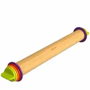 Rolling Pin with Thickness Rings for Fondant, Pizza, Pie Crust, Cookie, Pastr...