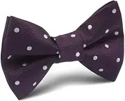 [OTAA] Eggplant Plum Purple with White Polka Dots Kids Bow Tie Purple Eggplant Plum Purple with White Polka Dots Kids Bow Tie