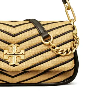 TORY BURCH KIRA CHEVRON 編織草小翻蓋手提單肩包 88094 ｜母親節滿額折$1500★滿$6800贈LAMCOME絕對完美唇膏(日進口 精巧版)【跨店APP下單回饋最高20%】