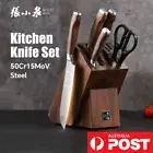 Zhangxiaoquan 6-Piece Kitchen Knife Set, 50Cr15Mov, Chef, Cleaver, Bone Chopper