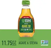 Whole Earth Sweetener Organic Blue Agave Blend and Organic Stevia, Sugar Substitute, Natural* Sweetener, 11.75 Ounce Bottle