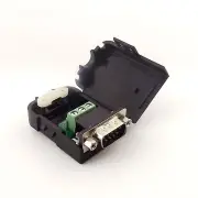 1x DB9 D-Sub Male Connector RXD TXD GND Solderless Terminal Plastic Cover w/Nut