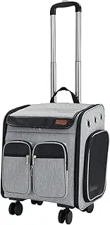 Oakcat Pet Carrier with Wheels, Dog Cat Puppy Extra Large Carrier Backpack Stroller with Removable Rolling Wheels for Indoor Outdoor Travel Use