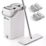 oshang Mop and Bucket Set for Home Floor Cleaning, Hands Free Flat Mop, Stain...