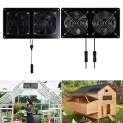 15W/20W Solar Powered Dual Fan Vent Exhaust Fan for Chicken Coops Shed Pet House