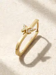 [Foundrae] Foundrae - Reverie Butterfly Small Fob 18-karat Gold Diamond Single Hoop Earring - One size One size Gold