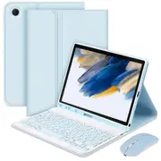 For Samsung Galaxy Tab A9 Plus(+) Split Bluetooth Keyboard Leather Case + Dual Mode Mouse Set