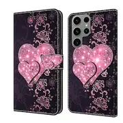 Phone Case For Samsung Galaxy S23 S22 S21 S20 Ultra Plus FE A54 A73 S25 Ultra Wallet Case With Card Holder Magnetic Flip Kickstand Graphic Butterfly Flower TPU