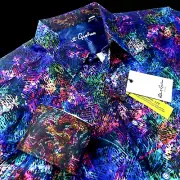 Robert Graham Geometric Paisley Colorful Masterpiece Patchwork Vibrant LRG Shirt