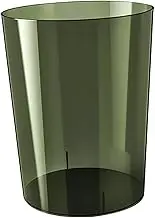 Trash Can, Garbage Container, Transparent Modern Rubbish Bin, Waste Paper Basket for Office Bathroom Kitchen Bedroom Home, Green M