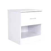 Bedside Tables Storage Cabinet Nightstand 1 Drawer 1 Shelf ELLA WHITE