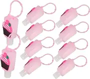 Healeved 10Pcs Silicone Travel Bottles with Keychain Holder Portable Refillable Containers for Liquids Easy Clean Design Adorable Sleeve for Essentials The Go