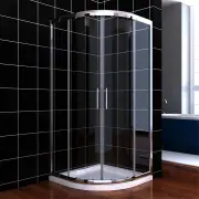 Silver Curved Shower Enclosure Round Sliding Door 800/900/1000mm, 900 x 900mm