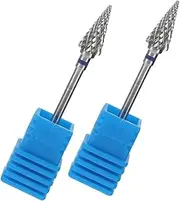 PLAFOPE 2pcs Tungsten Steel Nail Art Drill Bits Grinding Cuticle File Bits for Manicure