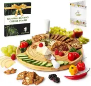 Bamboo Cheese Board and Knife Set, Charcuterie Board
