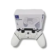 AceGamer Wireless Controller for PS4 White Crack Custom Design w/ RGB Light New
