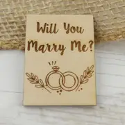 Will You Marry Me Proposal Keepsake Magnet 2" x 1.5" Engraved Wood Marriage Love