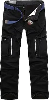 [Maiyifu-GJ] Men's Multi Pockets Military Pants Tactical Outdoor Hiking Cargo Pants Lightweight Combat Trousers No Belt