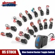 LED Light Bar Rocker Switch ON-OFF BLUE Light 20A 12V For Car Truck Boat ATV UTV