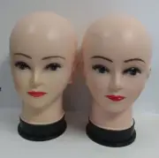 2 Female Mannequin Head Without Hair for Wig Stand or Hat Display