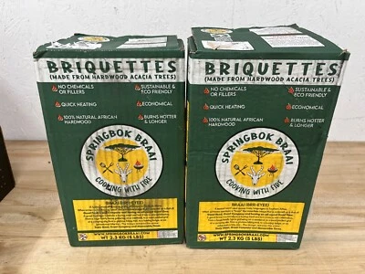 10lbs Springbok Braai African Hardwood Acacia Charcoal Briquettes for Grilling