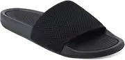 [Alfani] Mens Black Knit Cushioned Comfort Ace Round Toe Platform Slip On Slide Sandals AU Size 8.5