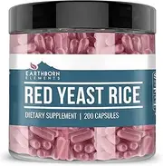 Natural Red Yeast Rice 200 Capsules, 2 Month Supply, No Magnesium or Rice Filler, No Gluten or Dairy, Made in USA, 1245 mg of Undiluted Red Yeast Rice with No Additives