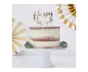 Oh Baby! Gold Foil Cake Topper Happy Pushing