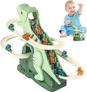 Dinosaur Climbing Slide Toy | Dinosaur Climbing Stairs Music Toy | Stairs | Duck Track Game Set | Educational Track Slide Toys | Educational Race Playset or Boys