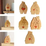 Bear Shaped Wooden Art Puzzle Wooden Decor Cute Table Decoration DIY Wooden