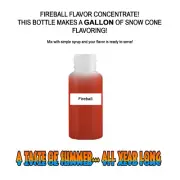 FIREBALL MIX SNOW CONE/SHAVED ICE FLAVOR CONCENTRATE MAKES 1 GALLON