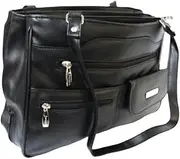 [florentino] Multi Compartment Handbag with Shoulder Strap. Colours: Black, Taupe, Bone or Navy. Style No: 4291.