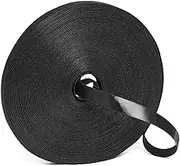 Reusable Fastening Cable Ties Hook and Loop Cable Straps Adjustable Cord Ties for Cable Management Cord Wrap Straps (Black,10M)