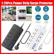 1-20Pcs Power Strip Surge Protector Home Office AC 8 Outlets w/ USB Type-C Ports