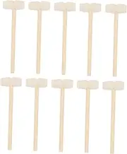 CIYODO 10pcs Solid Wood Hammers Creative Educational Mallets for Home Decoration Photo Props Safe Ergonomic Design for Beige